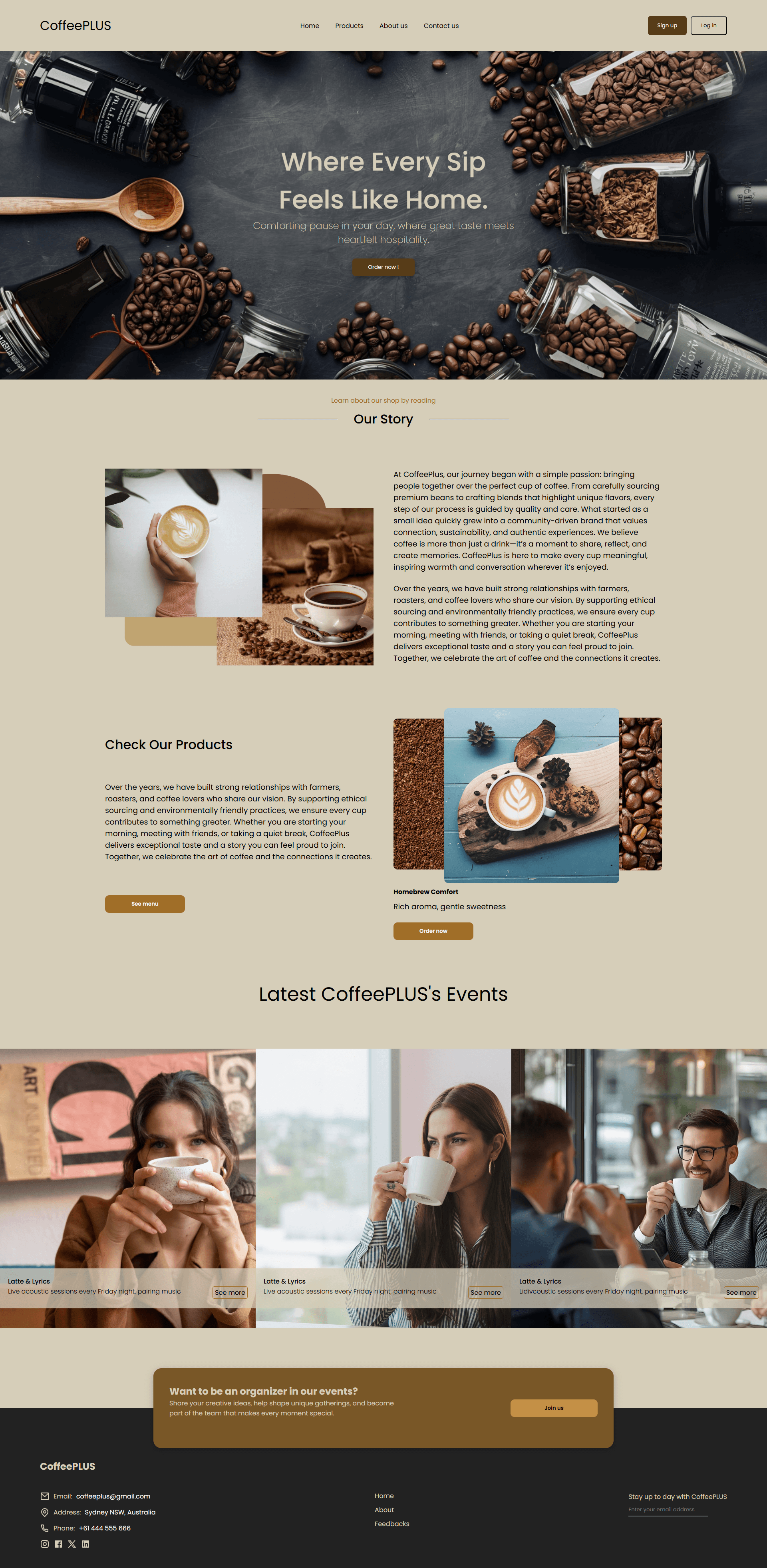 CoffePLUS – Landing Page project